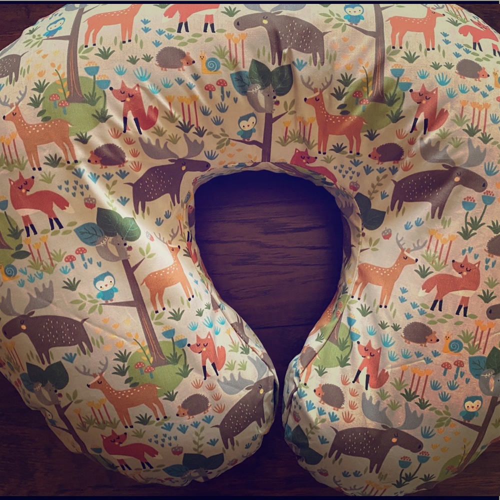 Boppy Nursing Pillow with Boppy Woodland Cover